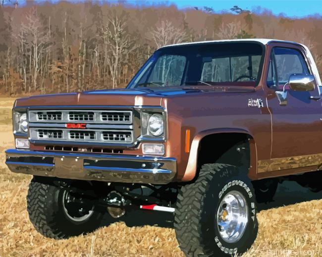 Brown 76 GMC Pickup Painting By Numbers Kits