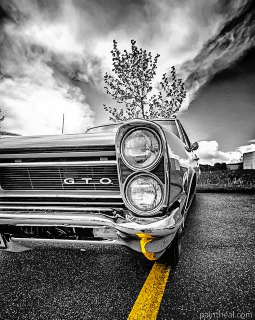 Classic Car Black And White Painting By Numbers Kits