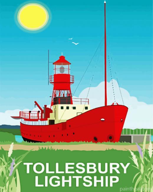 Tollesbury Lightship Poster Painting By Numbers Kits