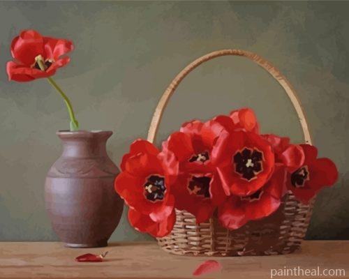 Poppies Basket Painting By Numbers Kits