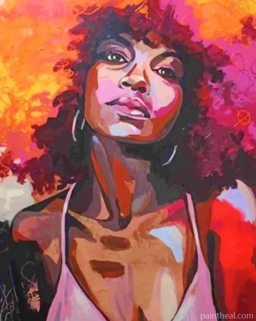 Pop Art African Girl Painting By Numbers Kits