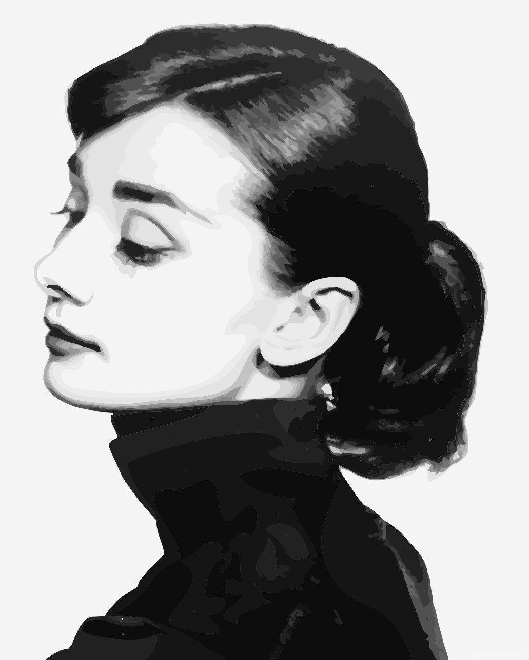 Audrey Hepburn in Black Painting By Numbers Kits
