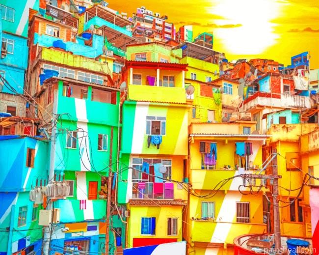 Colorful Houses Buildings Painting By Numbers Kits