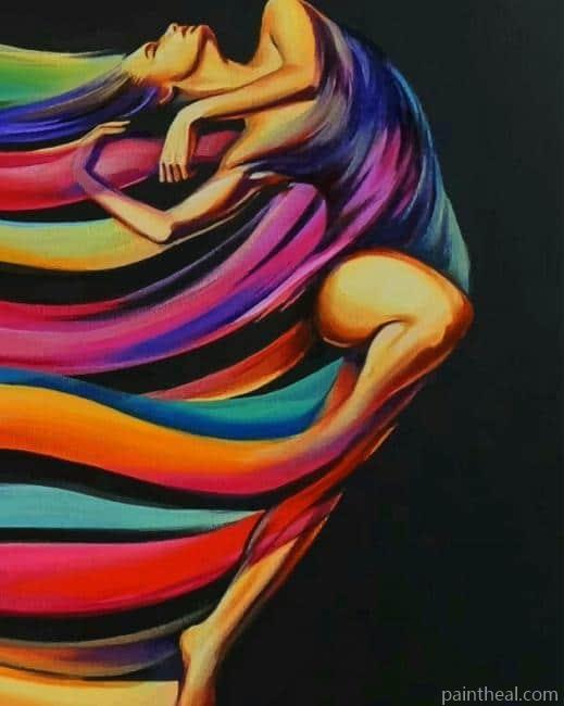 Abstract Colored Girl NEW Painting By Numbers Kits