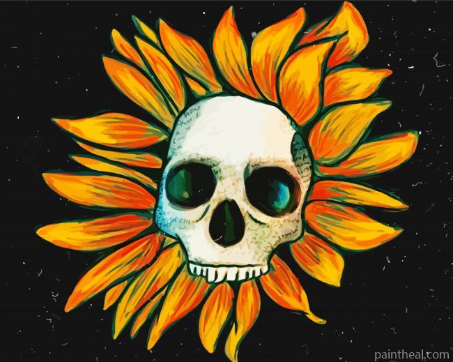 Sunflower Skull Painting By Numbers Kits