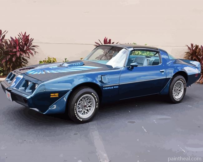 1979 Blue Pontiac Firebird Car Painting By Numbers Kits
