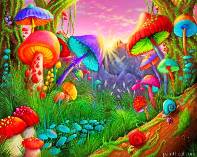 Fantasy Mushrooms Painting By Numbers Kits