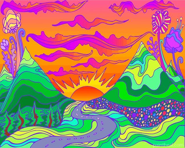 Hippie Landscape Painting By Numbers Kits