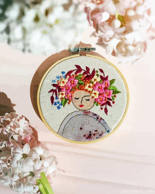 Flowers On Head Arts Painting By Numbers Kits
