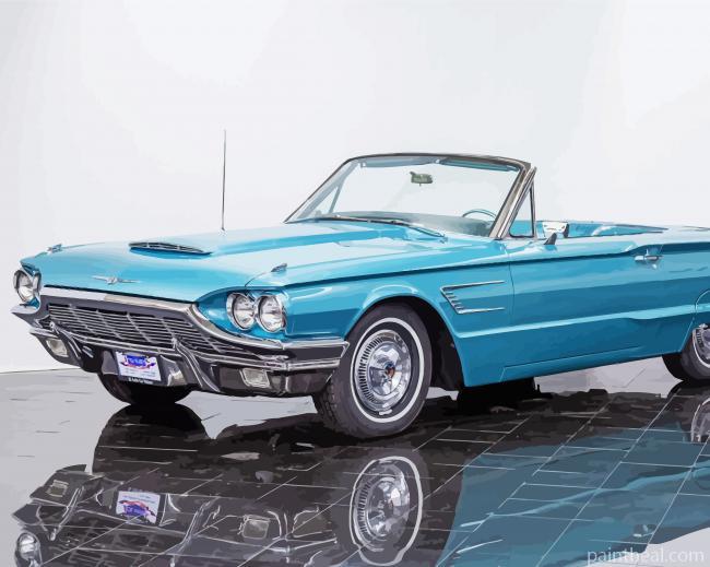 Blue Ford Tbird Painting By Numbers Kits