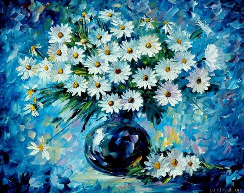 Daisies In Vase Painting By Numbers Kits