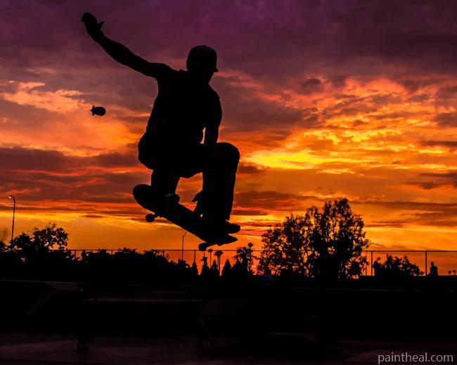 Skater Silhouette Painting By Numbers Kits