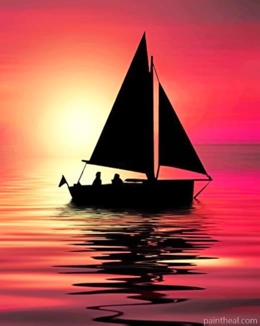 Silhouette Boat Painting By Numbers Kits