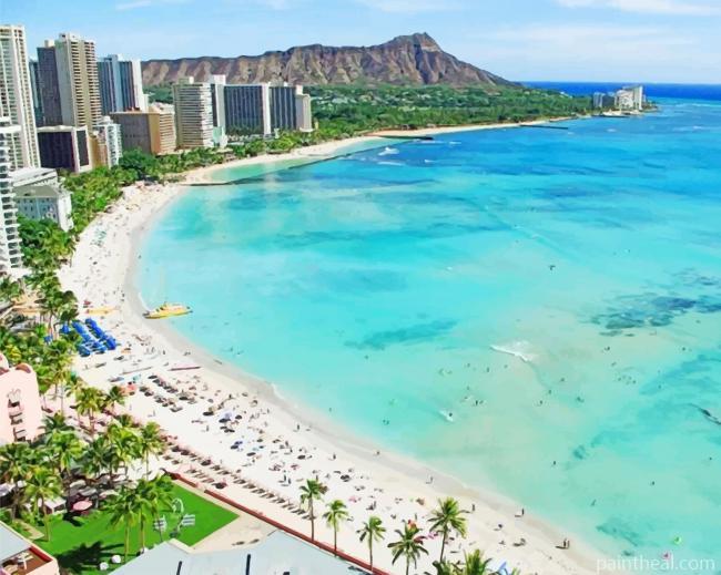Waikiki Beach Hawaii Painting By Numbers Kits