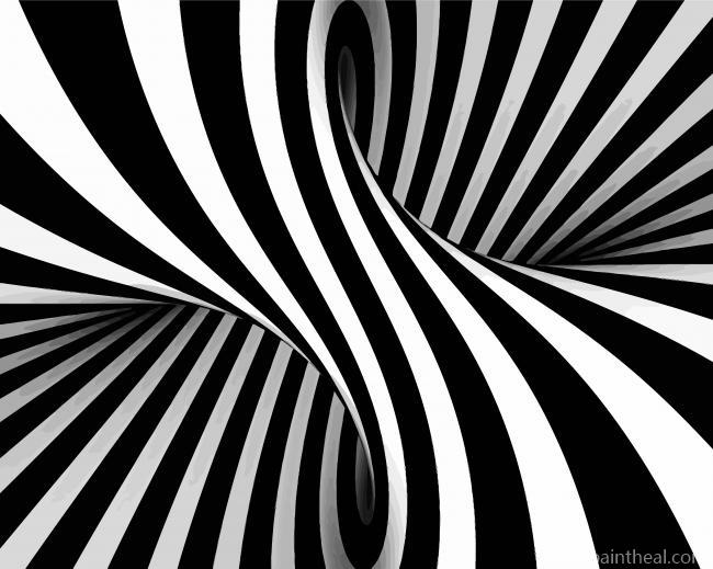 Optical Black And White Illusion Painting By Numbers Kits