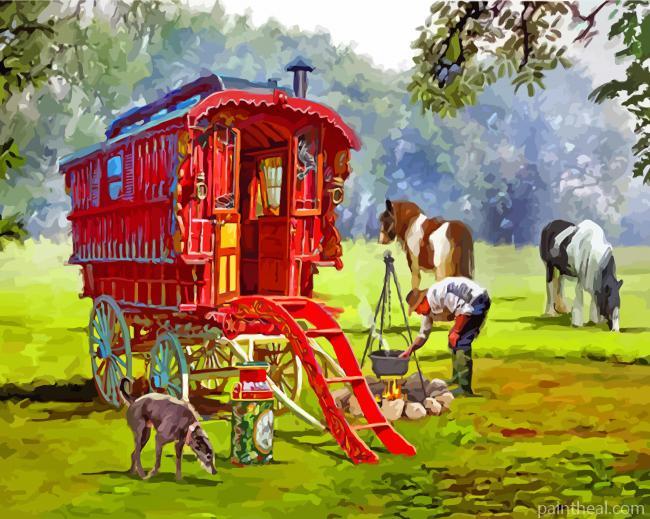 The Gypsy Caravan Art Painting By Numbers Kits