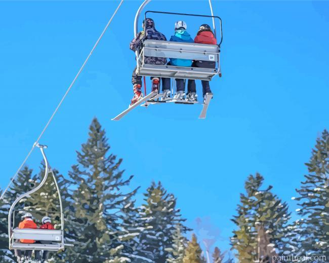 Ski Chair Lift Painting By Numbers Kits