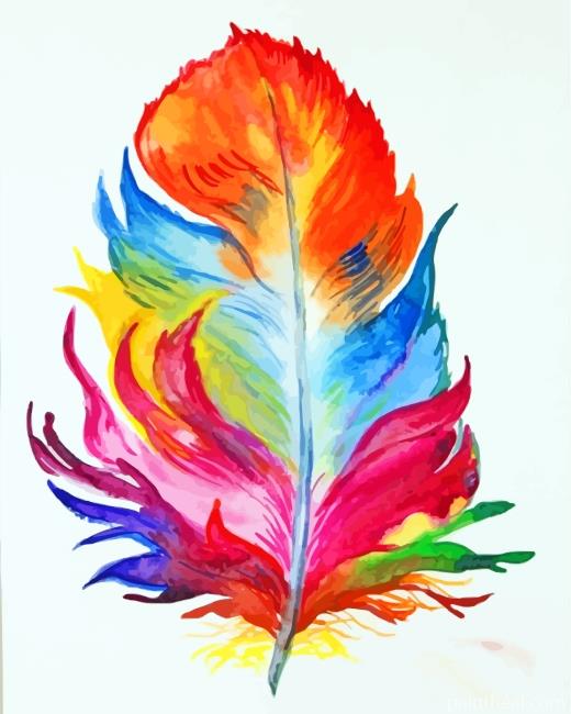 Colorful Feather Painting By Numbers Kits