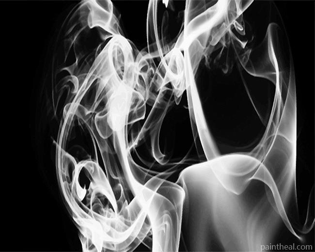 White Smoke Abstract Painting By Numbers Kits