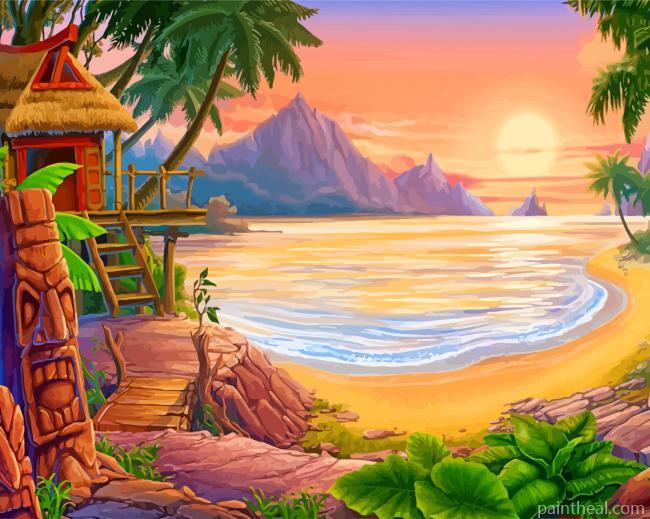 Sunset Island Painting By Numbers Kits