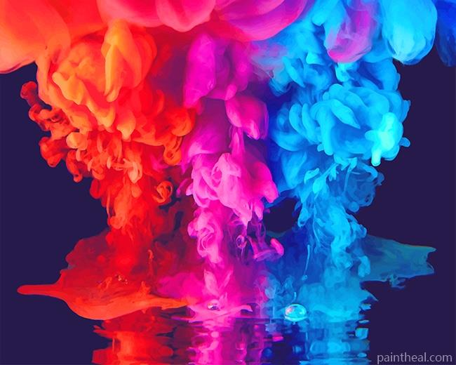 Blue Pink Red Smokes Painting By Numbers Kits