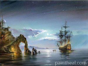 Ocean Pirate Ship Painting By Numbers Kits