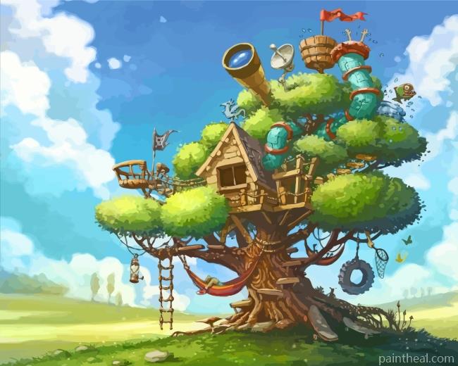 Tree House Painting By Numbers Kits