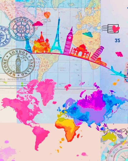 World Map Painting By Numbers Kits