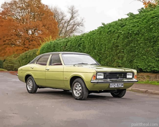 Green Ford Cortina -Paint By Numbers Painting By Numbers Kits