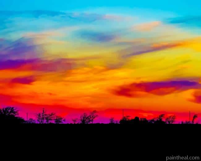 Colorful Sunset Sky Painting By Numbers Kits