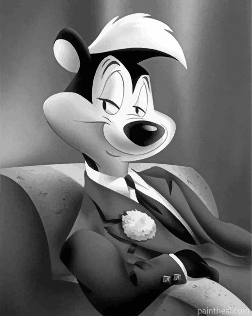Monochrome Pepe Le Pew Painting By Numbers Kits