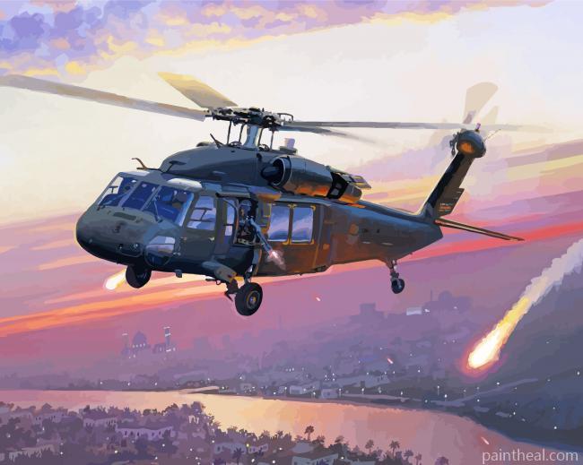 Sikorsky UH 60 Black Hawk Helicopter Painting By Numbers Kits