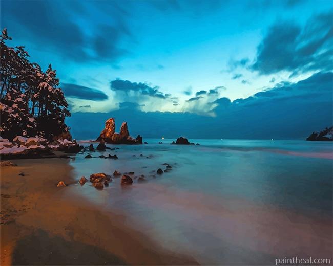 Seascape Night View Painting By Numbers Kits