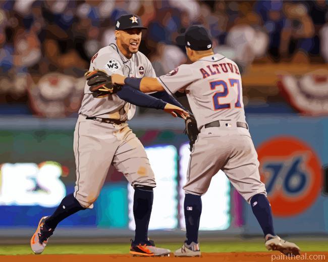 Aesthetic Houston Astros Players Painting By Numbers Kits