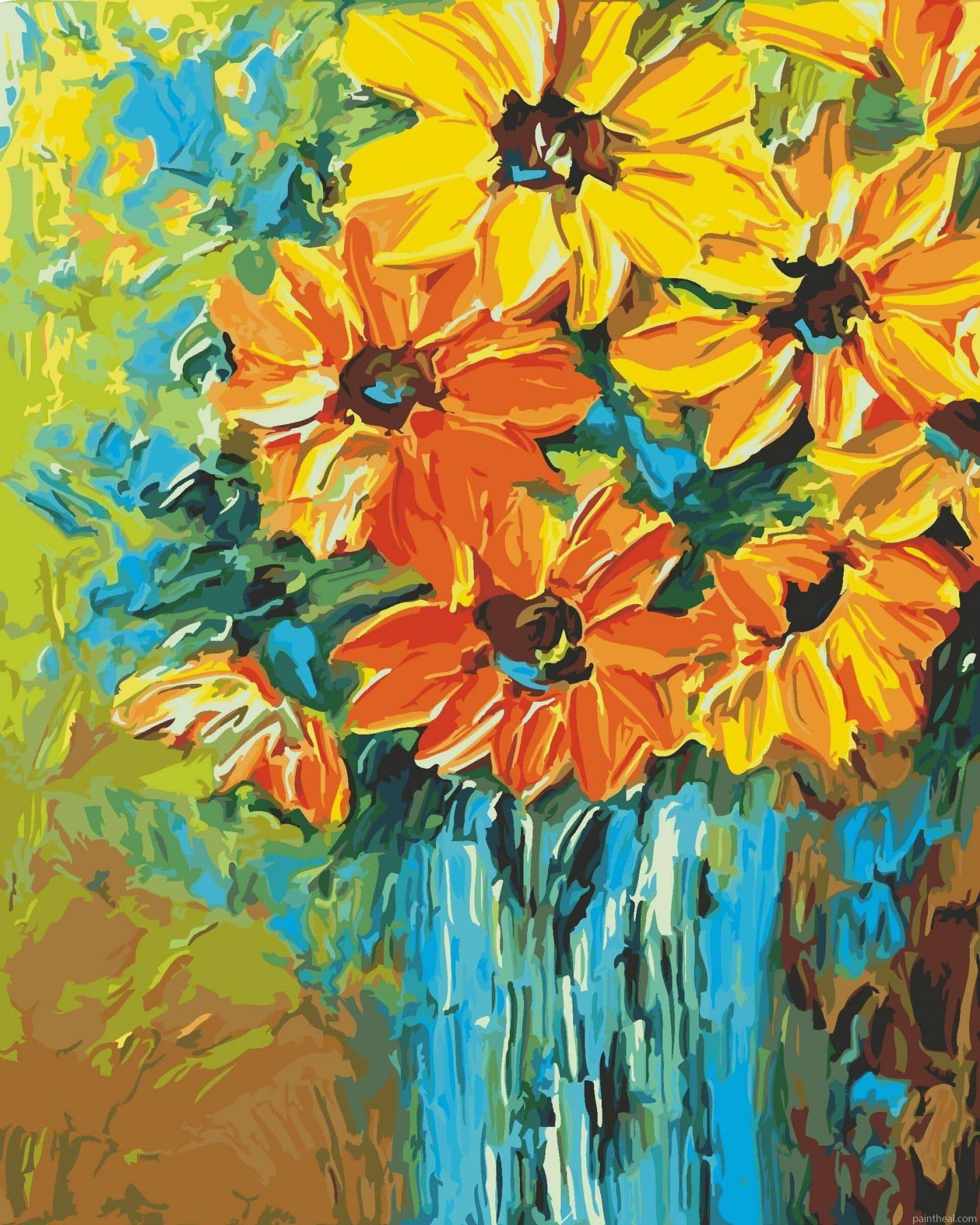 Yellow Daisy Flowers Art Painting By Numbers Kits