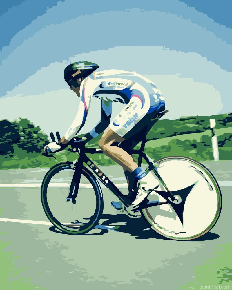 Man Cycling Painting By Numbers Kits
