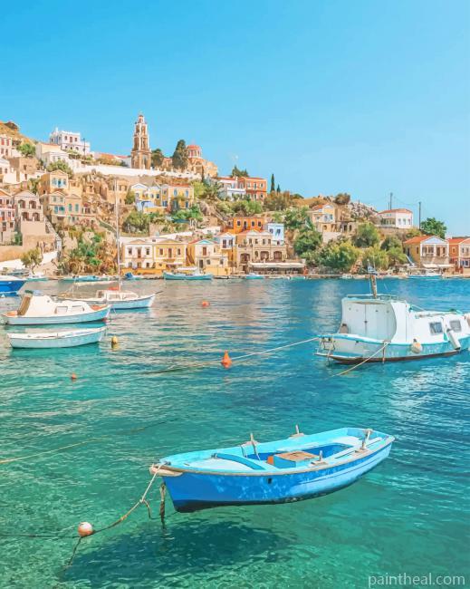 Island Greece Painting By Numbers Kits