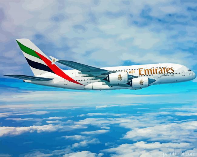 Flying Airbus Emirates A380 Painting By Numbers Kits