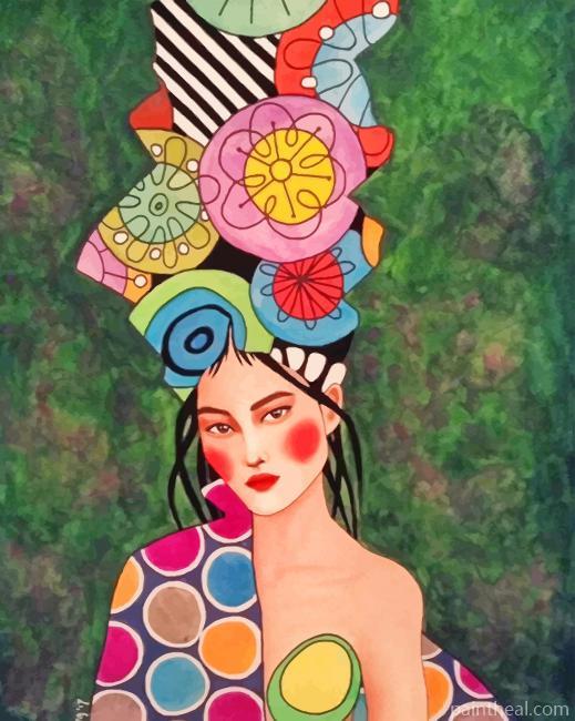 Colorful Stylish Woman Painting By Numbers Kits