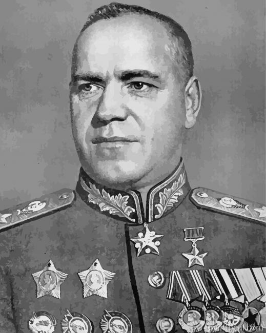 Black And White Georgy Zhukov Painting By Numbers Kits