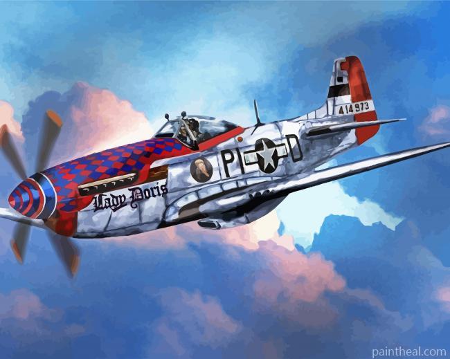 P52 Mustang Airplane Painting By Numbers Kits