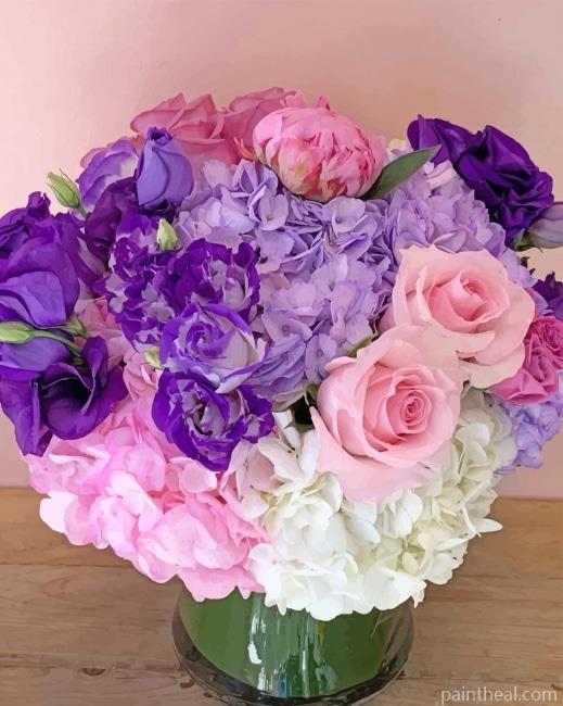 Purple Peonies Flowers Painting By Numbers Kits