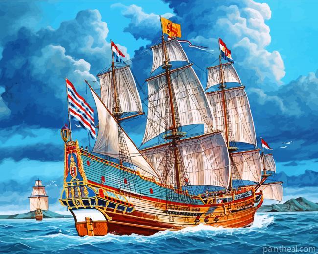 Sail Ship In Sea Painting By Numbers Kits