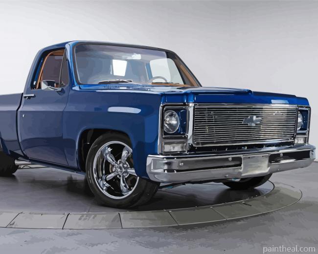 Blue Square Body Chevy Painting By Numbers Kits