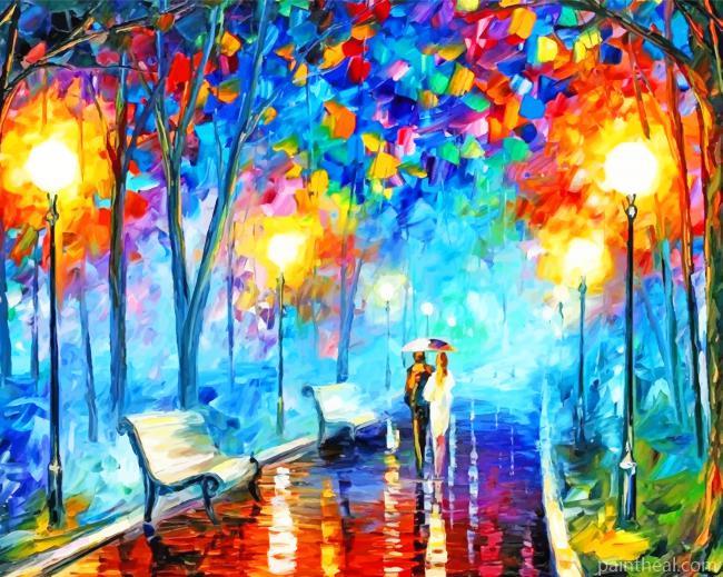 Walk In Park Colorful Art Painting By Numbers Kits