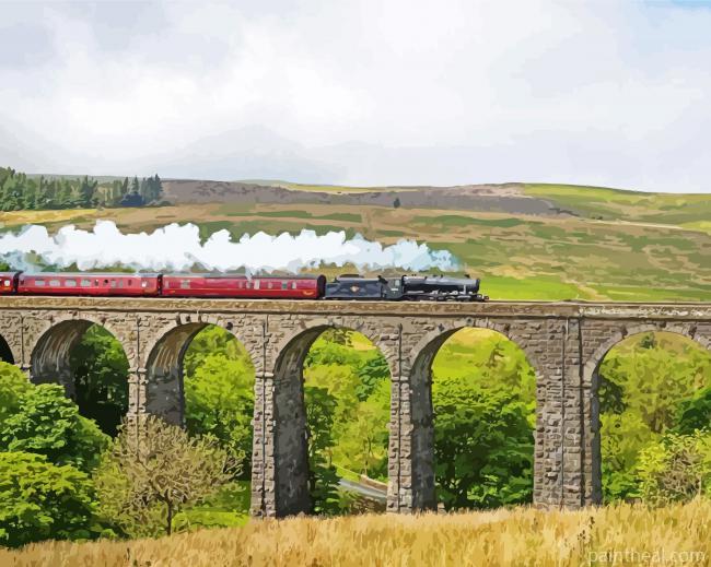 The Viaduct Train Painting By Numbers Kits