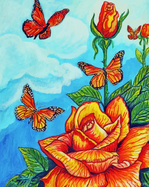 Butterflies And Roses Art Painting By Numbers Kits