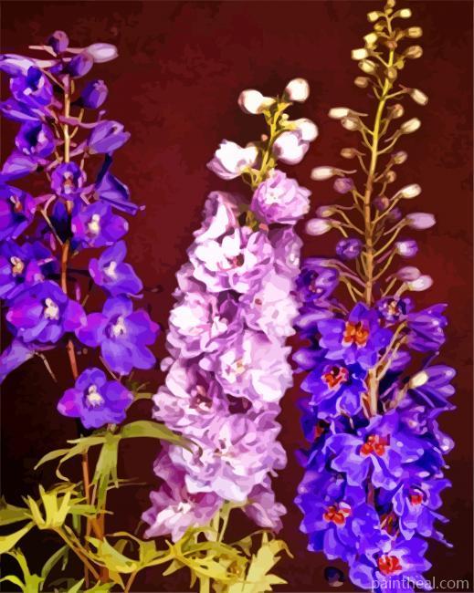 Purple Larkspur Painting By Numbers Kits