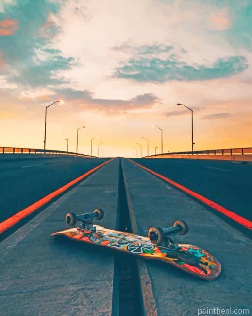 Skateboard Road Painting By Numbers Kits
