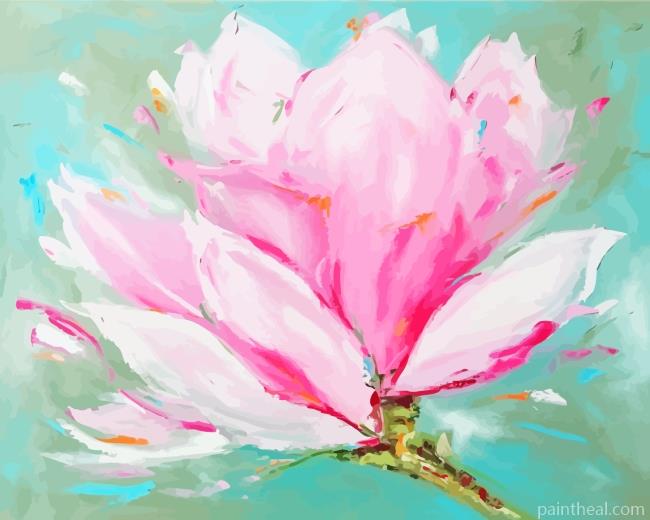 Pink Magnolia Art Painting By Numbers Kits